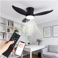 oyajia Deckenventilator Leise Deckenventilator mit Beleuchtung inkl Fernbedienung 95CM, 6 Geschwindigkeiten Timer Vor- & Rücklauf LED dimmbar CCT Nachtlicht