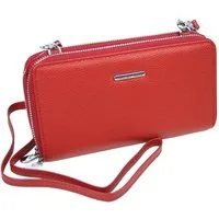 J JONES JENNIFER JONES Handytasche 2in1 - Damen Handtasche als Geldbörse mit Handyfach, Leder, abnehmbarer Schultergurt