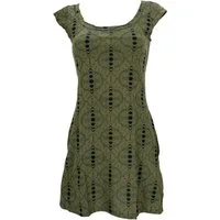 Guru-Shop Midikleid Ethno Minikleid, Goakleid mit Ärmelchen und.. alternative Bekleidung