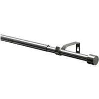 GARDINIA Gardinenstange Gardinenstangen Set Kos, Ø 19 mm, 1-läufig, mit Bohren, Metall, mit Bohren, Schrauben, Wandmontage, Metall, Ø 19/16 mm