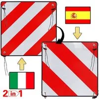 Mucola Tafel 2in1 Warntafel Spanien UND Italien Aluminium 500mm rot-weiß, (Stück, 1-tlg., Warntafel), 2in1