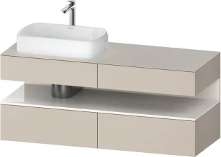 Duravit Qatego Konsolenwaschtischunterbau wandhängend Taupe Matt 1400x550x600 mm - QA4765022910000 QA4765022910000
