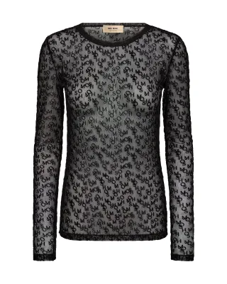MOS MOSH - MMLoretta Mono Mesh Blouse black - Gr. - S