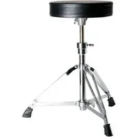 FAME Schlagzeughocker (Drumhocker D4001 doppelstrebig stufenlos höhenverstellbar von 45 cm – 59 cm breite Gummifüße gepolsterte Sitzfläche verchromt für Erwachsene und Kinder, Hardware, Drumhocker), Drumhocker, doppelstrebig, höhenverstellbar, gepols