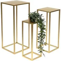 DanDiBo Blumenhocker Metall Gold Eckig Blumenständer 96506 3er Set (3er Set)