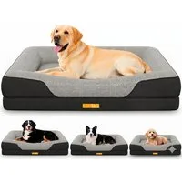 ELONEO Hundebett ELONEO - Orthopädisches Premium Hundebett, gelenkschonend, waschbar, Aus kuscheligem Sherpa-Fleece und strapazierfähigem Sofastoff