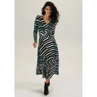 Aniston SELECTED Midikleid mit Smok-Details und Streifendruck