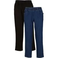 bonprix Straight-Jeans (Packung, 2-tlg) gerades Bein, mit erhöhtem Gummibund, in Stretch-Qualität