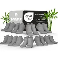 MEDOLY Sneakersocken Bambus Sneaker-Socken gegen Schweißfüße, mit 70% Viskose (9 Paar) aus Bambus-Zellstoff, ohne störenden Gummibund