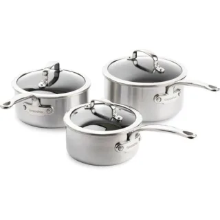 GreenPan Premiere Stielkasse- rollenset, 3-tlg. Edelstahl