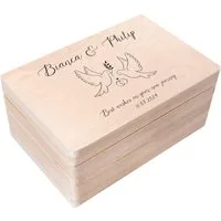 Creative Deco Holzkiste Geschenk zur Hochzeit, Erinnerungsbox Natur 30 x 20 x 14 cm