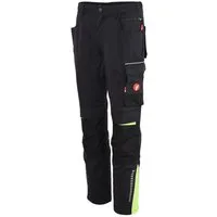 fortis Arbeitsbundhose Herren-Bundhose Performance schwarz/lime
