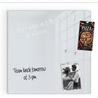 Primedeco Magnettafel Glas Hellgrauer Hintergrund Pinnwand Whiteboard beschreibbar, (Inklusive Stift, Magnete und Montagematerial, 1-tlg., 9 verschiedene Größen), Magnetisch und Beschreibbar