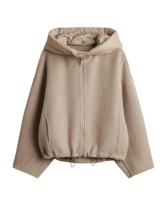 Opus - Jacke mit Kapuze - Hikone beige - Gr. - S
