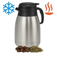 Koopman Isolierkanne Thermoskanne Kaffeekanne Teekanne 1,5L Edelstahl, (Stück, 1-St., Packung), Auslaufsicher, Pflegeleicht, Druckverschluss, bis 6h warm / kalt