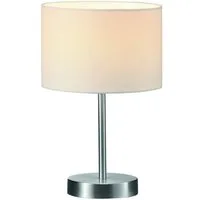 TRIO Leuchten LED Nachttischlampe mit Stoff Lampenschirm Höhe 32cm, Dimmfunktion, LED wechselbar, Warmweiß, Designklassiker Tischlampe dimmbar für Nachttisch & Fensterbank