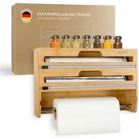 Exitoso Küchenrollenhalter simple Montage ohne Bohren, für Küchenpapier Alufolie Frischhaltefolie