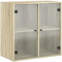 vidaXL Glashängeschrank Wandschrank mit Glastüren Sonoma-Eiche 68x37x68,5 cm (1-St)