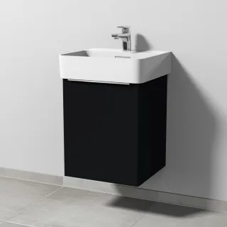 Sanipa 3way Waschtischunterbau zu Laufen VAL Waschtisch mit 1 Tür, Schwarz-Matt UF81908