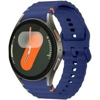 Wigento Smartwatch-Armband TPU Silikon Wellen Design für Samsung Galaxy Watch 7 44 / 40mm Blau