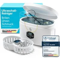 Klarberg Ultraschallreiniger Ultraschall Reinigungsgerät Brille, 43kHz, 30W, 600ml Füllmenge perfekt für Brille, Schmuck, Zahnprothese