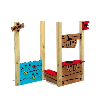 PRO MAGIC Beach Sandspieltisch - Wasser Spieltisch aus Massivholz für öffentliche Spielplätze - Robuste Matschküche 9x9 cm - Wickey