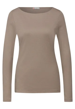Street One - Basic Langarmshirt light terra mocha - Gr. - 44