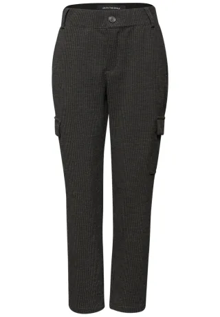 Street One - Houndstooth Cargo Hose rustic brown - Gr. - 28