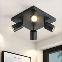 Nettlife Deckenstrahler Deckenstrahler Weiß GU10 4/6 Flammig, 330° Schwenkbar, LED wechselbar, für Wohnzimmer Schlafzimmer Küche Flur