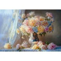 Castorland Puzzle Pfingstrosen in Pastell, Puzzleteile
