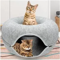 Pisi & Bili Tierbett Katzenbett Katzenhöhle aus Filz, Katzen Zubehör, gemütliches Katzentunnel