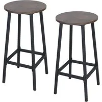 relaxdays Barhocker 2er Set, Braun-Schwarz