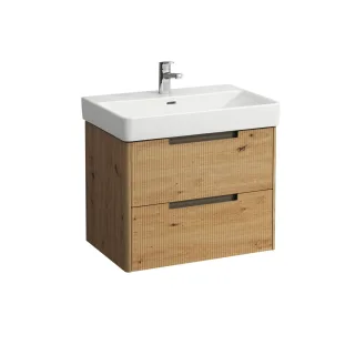 LAUFEN Waschtischunterschrank JUNA 446x669x515 2 Schubl m. Griffmulde f.WT H810967 wildeiche, H4115 H4115121092671