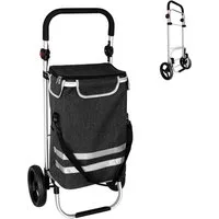 relaxdays Einkaufstrolley Klappbarer Einkaufstrolley 45 l, 45 l, schwarz