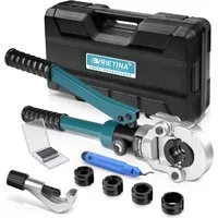 XERSEK Rohrzange Hydraulische Presszange TH-Kontur Rohrpresszange Crimpzange, Presswerkzeug Handpresszange TH16 TH20 TH26 TH32, Backeneinsätze mit Rohrabschneider, für Kupferrohr Und Verbundrohr