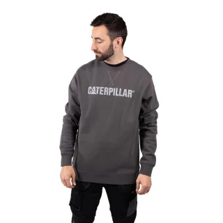 Caterpillar mittelgewichtiger Rundhals Baumwolle Herren Graues Sweatshirt