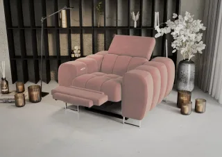 Sessel mit Relaxfunktion BASTIEN RELAX in Stoff Terra Rosa