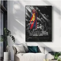 JUSTGOODMOOD Poster Fußball Messi Fc Barcelona Nr10 Rot Blau Trikot und Motivations Spruch, A (1 St)
