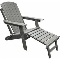 osoltus Gartenlounge-Sessel osoltus Canadian Deckchair Adirondack Stuhl incl. Fußhocker HDPE Grau