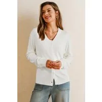 Arach&Cloz Strickjacke Damen Langarm Solid Strickjacken Leichter Cardigan mit V-Ausschnitt