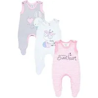 TupTam Strampler TupTam Baby Mädchen Strampler mit Fuß 3er Pack