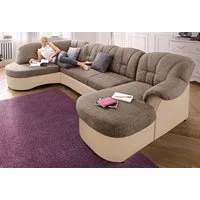 DOMO collection Wohnlandschaft FLORES 293x180x86 cm, hochwertig, komfortabel, U-Form, 3 Teile, wahlw. mit Bettfunktion, wahlw. mit Federkern, Unser Dauertiefpreis