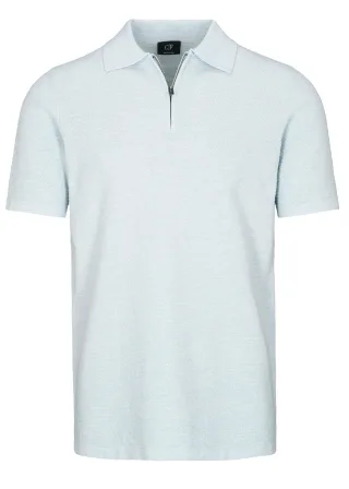 COMMANDER Finest Clothing - Polo-Pullover, 1/2 Arm ice blue - Gr. - 3XL