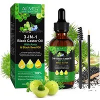 ALIVER Haaröl Haaröl Haarpflege Ätherisches Öl Rizinusöl Amlaöl Schwarzkümmelöl, 1-tlg., Rizinusöl, Amla Öl, Schwarzkümmelöl