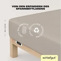 Schlafgut Spannbettlaken EASY JERSEY Bettlaken, 150 g/m², 100% Baumwolle, Spannbetttuch, Jersey, Gummizug: rundum, (1 Stück), Spannbettlaken bis 22 cm Höhe, bügelfrei, pflegeleicht, perfekter Sitz