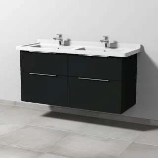 Sanipa 3way Waschtischunterbau zu Duravit Starck 3 Waschtisch mit 4 Auszügen, Vulkan-Matt UP7131V