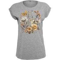 Youth Designz Print-Shirt Flowers Botanic Damen T-Shirt Statement Geschenk Frauen Motiv mit stylischen Blumen Aufdruck für Frauen