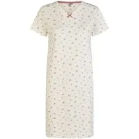 By Louise Nachthemd Lace Luxury (Set, 1-tlg., 1-teilig) Damen Sleepshirt ca.95cm lang Kurzarm Rippstruktur Baumwolle