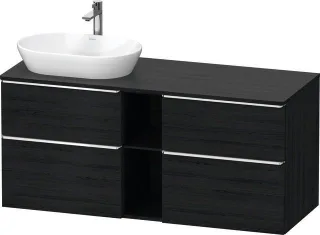 Duravit D-Neo Konsolenwaschtischunterbau wandhängend Eiche Schwarz Matt 1400x550x664 mm - DE4970L101 DE4970L10160000