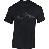 Baddery Print-Shirt Kinder-T-Shirt: "Berghimmel" - Kletter T-Shirt für junge Wanderfreunde, hochwertiger Siebdruck, aus Baumwolle
